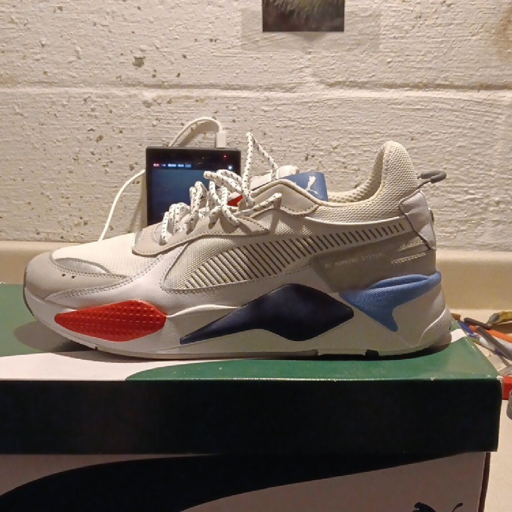 Puma RS-X3 Sneakers in White, Red, and Blue